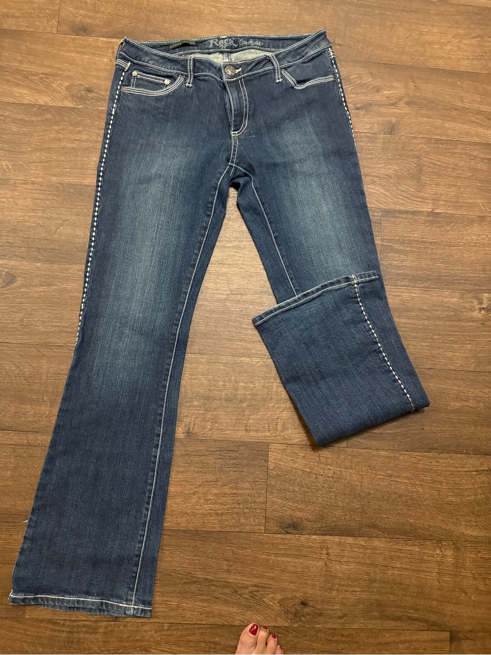Rock 47 Women’s Dark Wash Bootcut Jeans - Blue